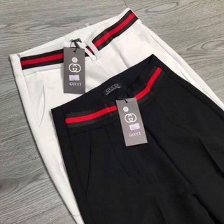 Quần baggy vải cạp viền