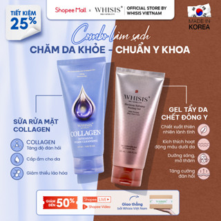 Combo Làm Sạch "Trẻ Mãi Không Già" WHISIS Gồm Sữa Rửa Mặt Collagen Chống Lão Hóa Và Gel Tẩy Tế Bào Chết Đông Y 120ml