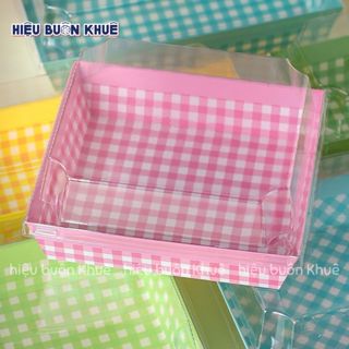 50 Hộp Giấy Đựng Bánh Bông Lan Trứng Muối, Bánh Ngọt, Sandwich Hoặc Đồ Ăn (E1413 caro)