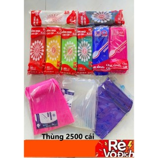 Sỉ Thùng 2500 muỗng nhựa trà sữa siêu dài 20cm chọn màu , thìa nhựa 20cm, hàng cao cấp, Được Mix Màu