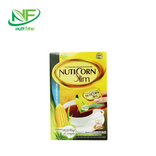Đường từ bắp và cỏ ngọt Nuticorn Slim của Nutifine hộp 50 túi x 2gr có bổ sung chất xơ hòa tan