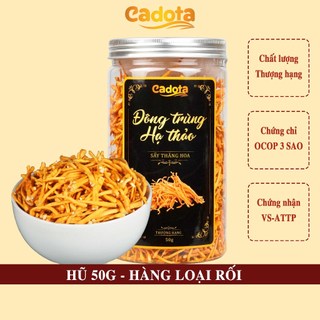 Hũ 50G Hàng Sợi Rối, Đông Trùng Hạ Thảo Khô Sấy Thăng Hoa CADOTA