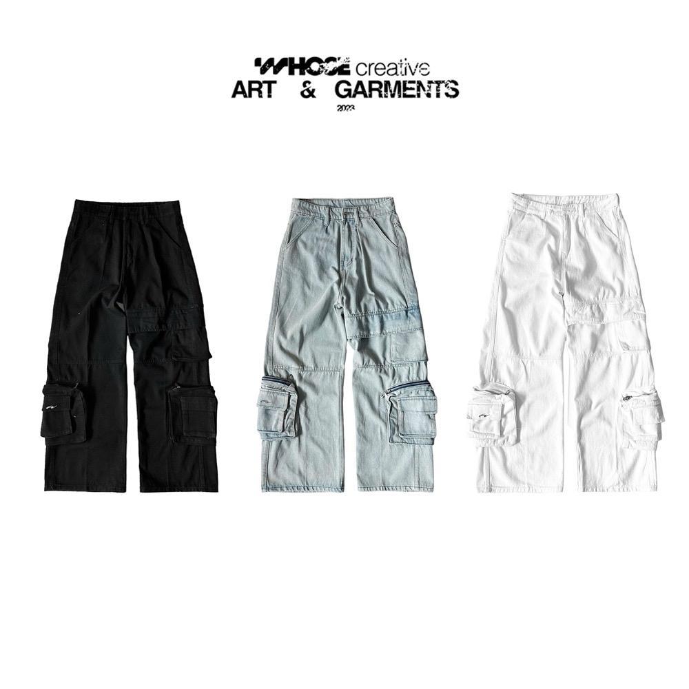 WHOSE POCKET CARGO JEANS - Quần jeans túi hộp form baggy logo kim loại | BigBuy360 - bigbuy360.vn
