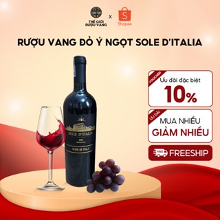  Rượu vang đỏ Ý ngọt Sole D’italia 10.5% nho Sangiovese và Negroamaro thượng hạng chai 750ml 
