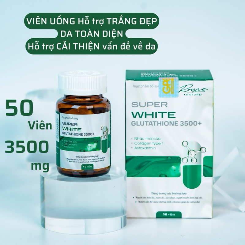 Viên Uống Trắng Da Glutathione 3500mg CHÍNH HÃNG 50 Viên ROYCE