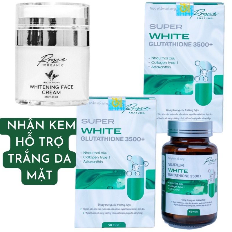 Viên Uống Trắng Da Glutathione 3500mg CHÍNH HÃNG 50 Viên ROYCE