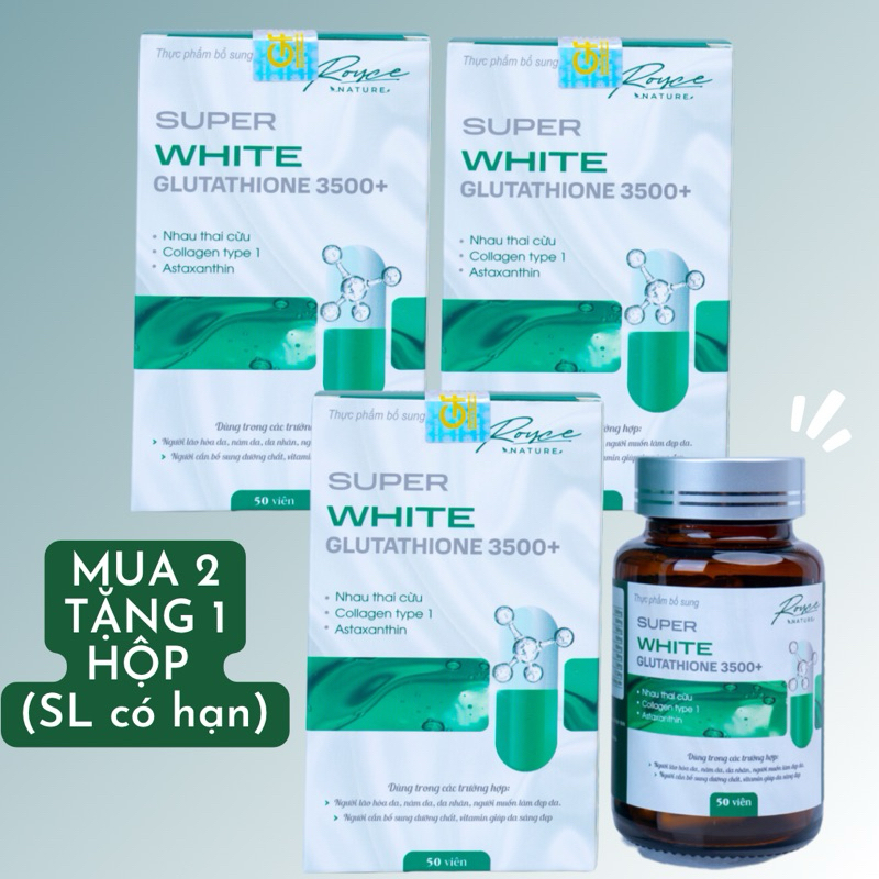 Viên Uống Trắng Da Glutathione 3500mg CHÍNH HÃNG 50 Viên ROYCE