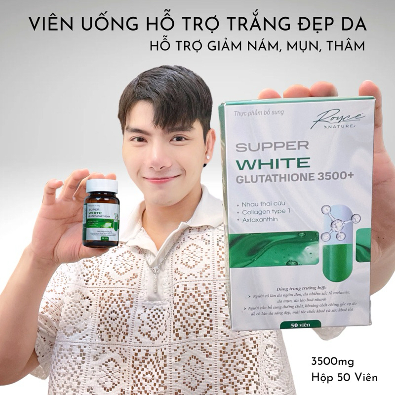 Viên Uống Trắng Da Glutathione 3500mg CHÍNH HÃNG 50 Viên ROYCE