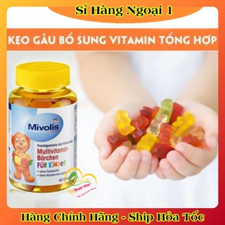 [auth] Kẹo Gấu Bổ Sung Vitamin Tổng Hợp Cho Trẻ Mivolis, Vị Trái Cây, 60 Viên - Nội Địa Đức Đủ Bill .