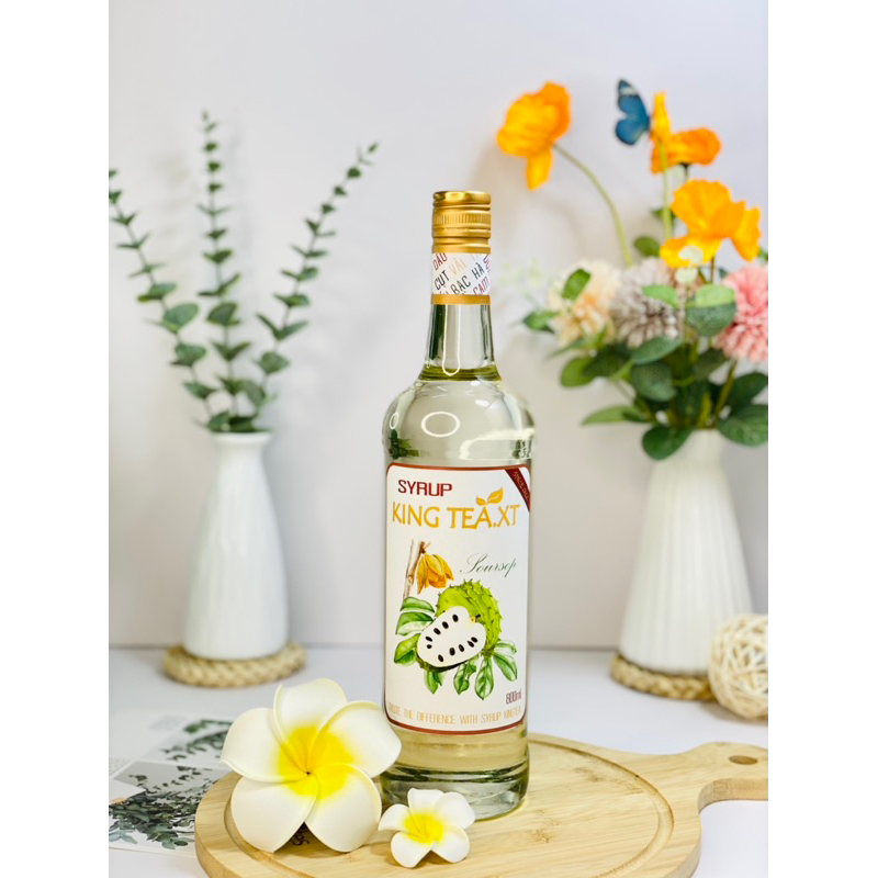 Syrup MÃNG CẦU Pha Chế(Syrup Soursop) KINGTEA.XT -Chai Thủy Tinh 800ml