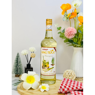 Syrup Sả Pha Chế( Syrup Lemongrass) KINGTEA.XT- Chai Thủy Tinh 800ml