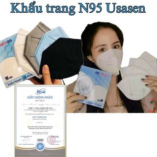  COMBO 5 hộp 50 cái khẩu trang N95 4 lớp- 5 lớp USASEN Có các màu Trắng Đen xanh nước biển xám  có chứng từ y tế  