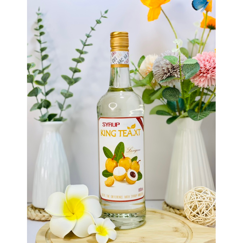 Syrup Nhãn Pha Chế(Syrup Longan) KINGTEA.XT- Chai Thủy Tinh 800ml