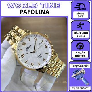 Đồng hồ nam Pafolina 5021M dây thép không gỉ , mặt kính sapphire chống xước , chống nước 5atm , bảo hành lên đến 3 năm