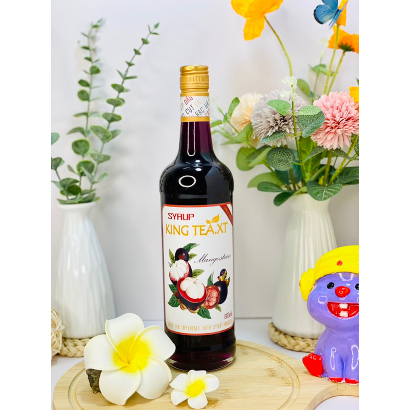 Syrup Măng Cụt Pha Chế( Syrup Mangosteen) KINGTEA.XT- Chai Thủy Tinh 800ml