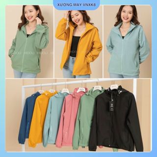 Áo gió nữ 2 lớp lót lưới, vải ngoài tráng bạc chống nước, chống gió, cản tia UV