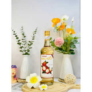 Syrup Chôm Chôm Pha Chế(Syrup Rambutan) KINGTEA.XT-Chai Thủy Tinh 800ml