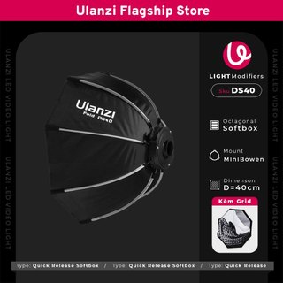 Ulanzi Fold DS40 Softbox Octagonal 40cm L066 thiết kế tháo lắp nhanh ngàm mini bowen chính hãng