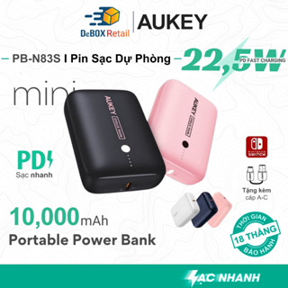 Pin Sạc Dự Phòng Aukey PB-N83S/PB-Y55 10000mAh 22.5W Sạc Nhanh PD 20W và Quick Charge 3.0 18W - Hàng Chính Hãng