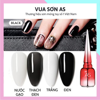 Sơn móng tay gel AS màu trắng đen sữa chua nước gạo thạch đen VUA SƠN AS chai 15ml