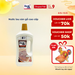 Nước lau sàn gỗ cao cấp Denkmit nhập khẩu Đức chai 1 lít lau sạch và tạo độ sáng bóng cho sàn gỗ