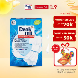Giấy tẩy trắng quần áo Denkmit 20 miếng 