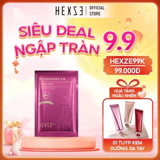 Mặt nạ ủ da tay dưỡng trắng chống lão hóa tinh chất trứng cá tằm HEXZE Hộp 5 đôi, cấp ẩm chống nhăn da tay