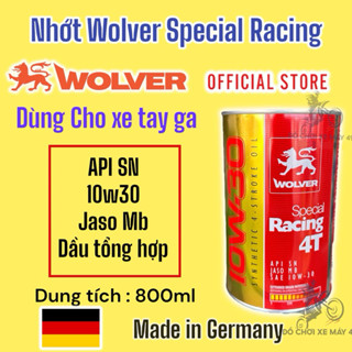 Nhớt xe TAY GA tổng hợp cao cấp Wolver Special Racing 10W30 800ML, JASO MB Nhập Khẩu  Đức