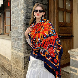 Khăn voan boho thổ cẩm đi biển