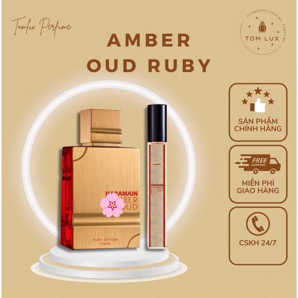 (MẪU THỬ) Nước Hoa Unisex Amber Oud Ruby Edition EDP TomLux 10ml