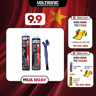 Combo vệ sinh- bảo dưỡng sên nhập khẩu Đức VOLTRONIC Ix69+Ix50 (M50 ceramic) + Bàn chải phiên bản Jumbo