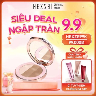 Bảng phấn tạo khối bắt sáng 3 màu HEXZE, trang điểm tự nhiên, đa công dụng, kiềm dầu, lâu trôi, chống thấm nước