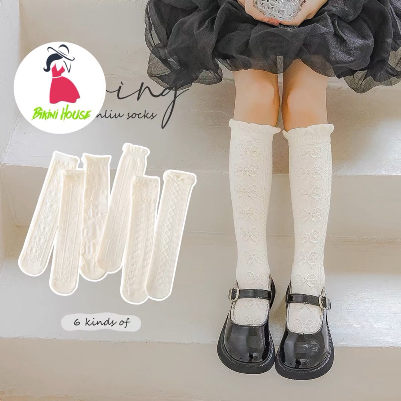 Set 5 Đôi Tất Vớ Trắng Cao Đùi Bé Gái Họa Tiết Gothic Hot Hit Thu Đông 2024 te69 { V211 }