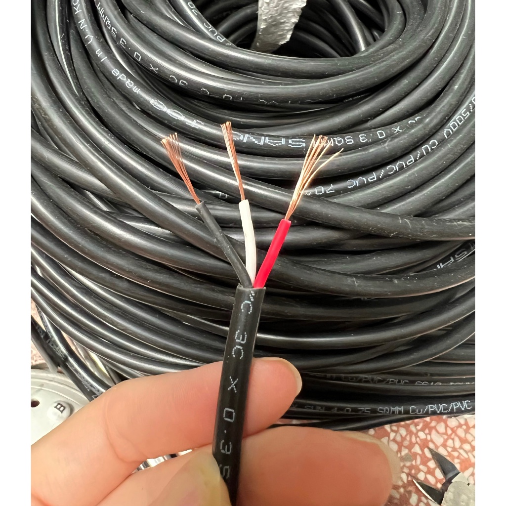 Dây điện tròn 3 lõi 0.3 0.5 0.75 dây 3x0.3 3x0.5 3x0.75