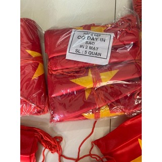 cờ dây tổ quốc, Cờ dây Sao Tổ Quốc, Sao Đảng In 2 Mặt Vải Satanh Đẹp Chịu Nắng Mưa