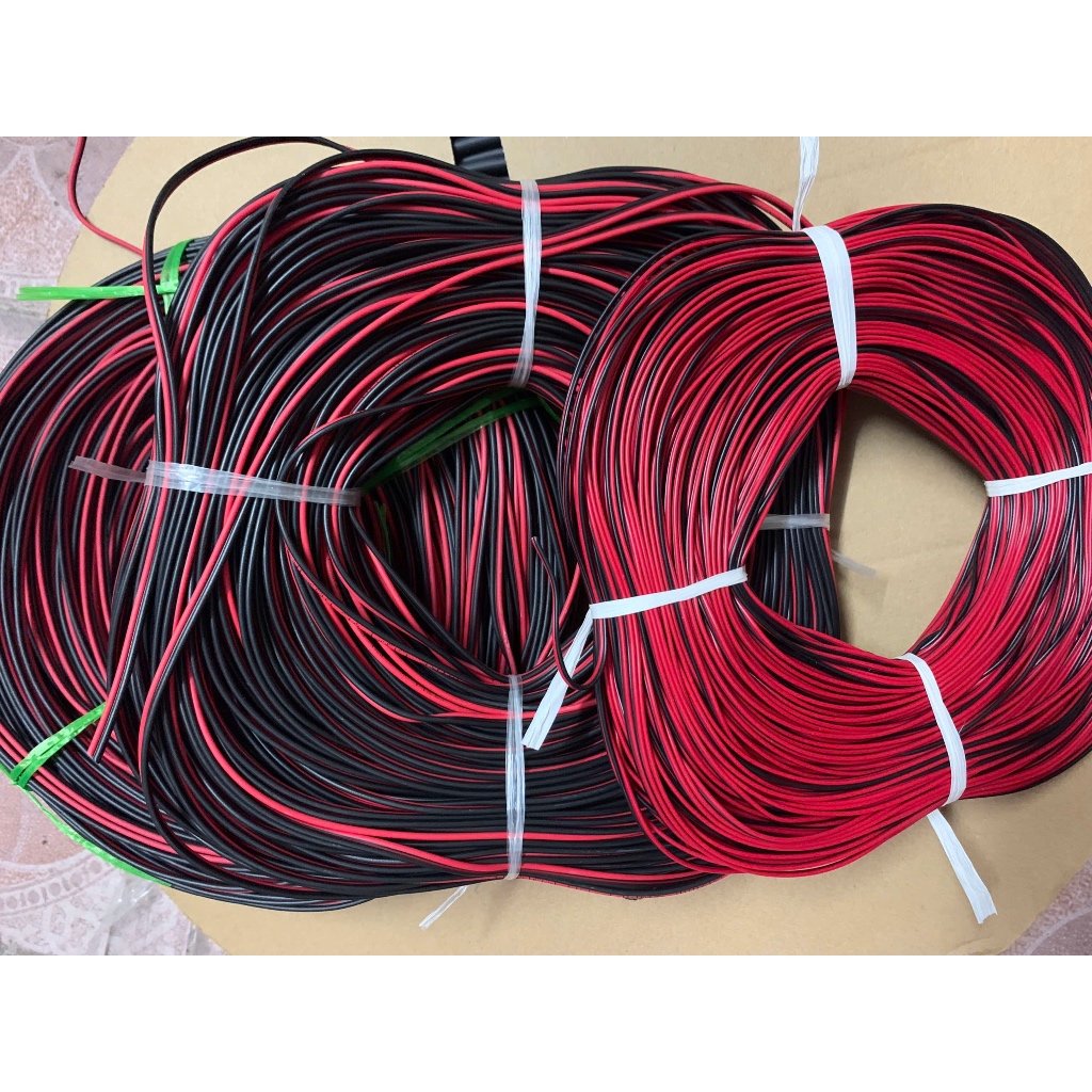 [100mét] DÂY ĐÔI ĐỎ ĐEN 2x22awg. DÂY ĐỒNG 100%