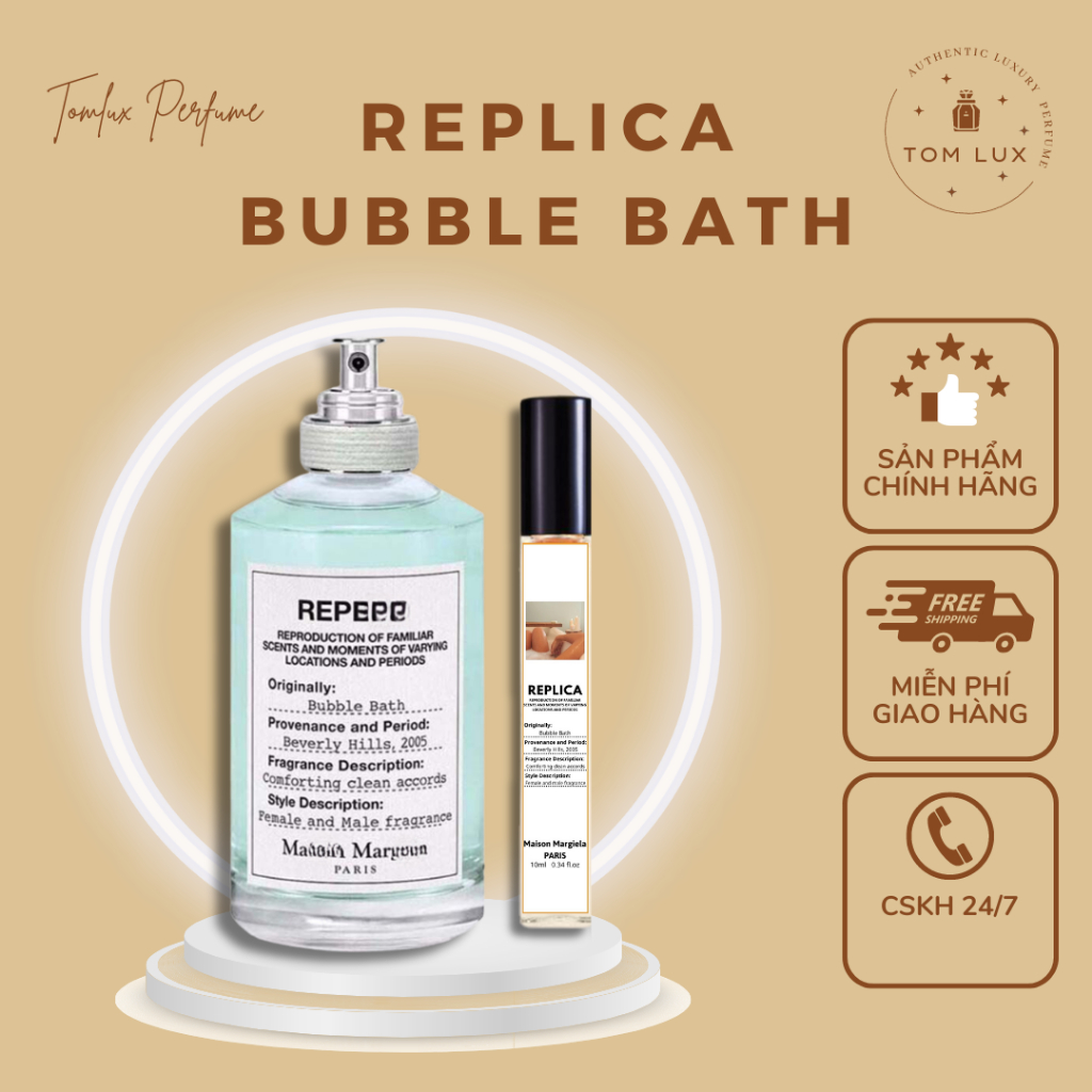 (MẪU THỬ) Nước Hoa Unisex Rep Bubble EDT TomLux 10ml