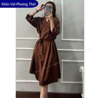 Áo choàng lụa spa, áo choàng make up chất phi lụa ĐẸP, mát, mềm mại