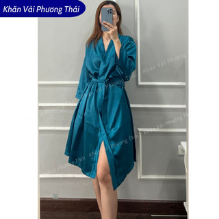 Áo choàng lụa spa, áo choàng make up chất phi lụa ĐẸP, mát, mềm mại