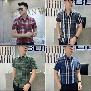 Áo sơ mi lụa caro nam tay ngắn tay dài phối sọc caro hoạ tiết ,vải dày đẹp mẫu mới cao cấp chuẩn shop