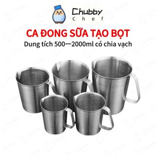  Ca đong định lượng inox 304 loại tốt 500ml - 2000ml Chubby Chef ca đong vạch chia chuẩn chính xác ca đong chịu nhiệt 