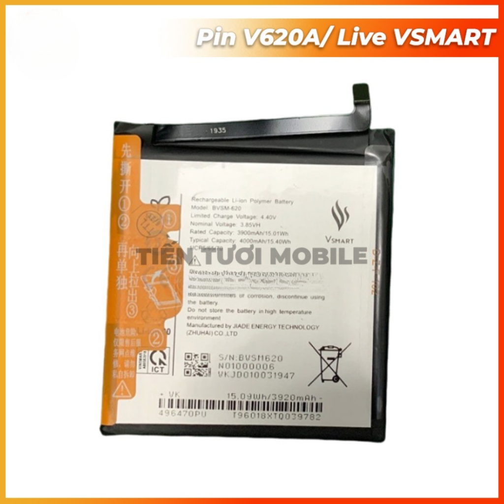 Pin vsmart live,v620a mới