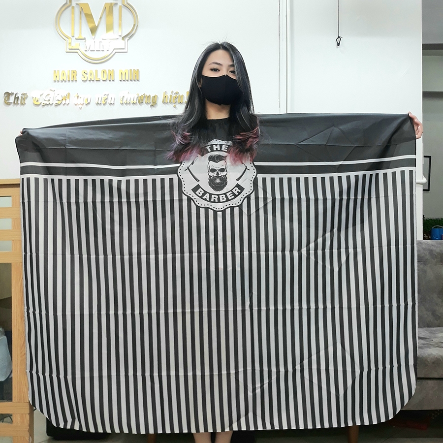 Khăn choàng cắt tóc Barber - đen trắng LK.3
