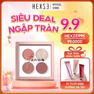 Bảng mắt 4 ô HEXZE, nhũ mịn, màu lên chuẩn đẹp, bám màu tốt