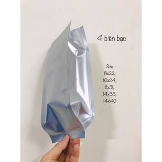 {500gr/size} túi 4 cạnh bạc, đựng bột, trà cafe