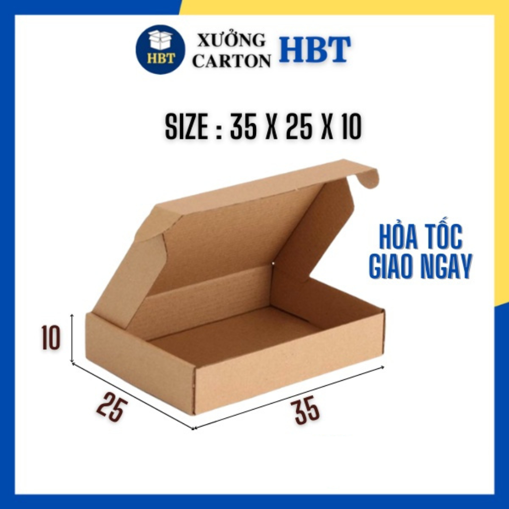 35x25x10 (Q-18) Combo 20 Hộp Carton Nắp Gài đóng gói hàng quần áo, giày dép giá rẻ