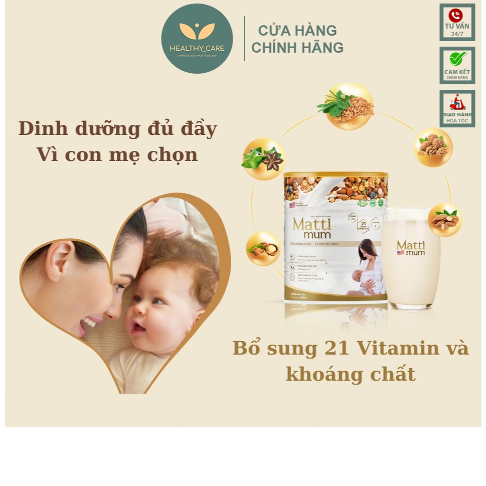 [ CHỤP THẬT - CHÍNH HÃNG ] Sữa hạt lợi sữa MATTI MUM 100% đạm thực vật cho mẹ sau sinh - Hộp thiếc 650g