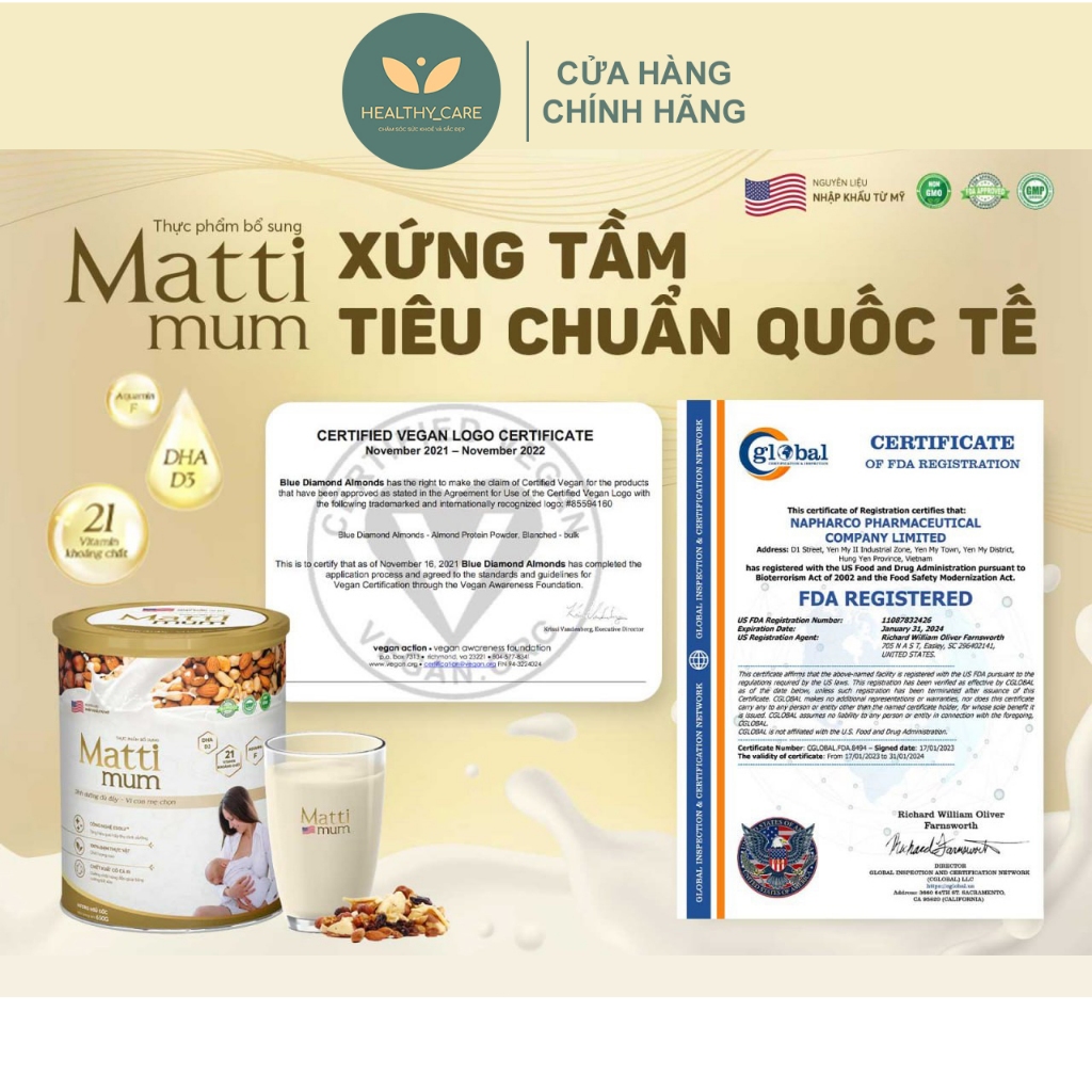 COMBO 3 Sữa Hạt Lợi Sữa Matti Mum TẶNG 1 LON 650GAM _100% Đạm Thực Vật Cho Mẹ Sau Sinh - Hộp 650g