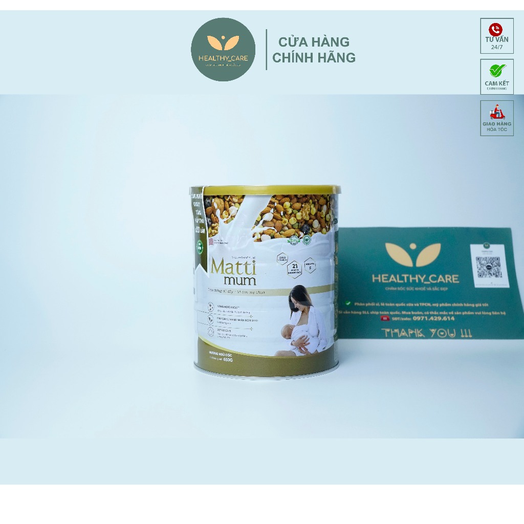 COMBO 3 Sữa Hạt Lợi Sữa Matti Mum TẶNG 1 LON 650GAM _100% Đạm Thực Vật Cho Mẹ Sau Sinh - Hộp 650g