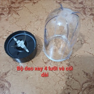 Combo phụ kiện máy xay magic: bộ dao 4 lưỡi và cốc dài